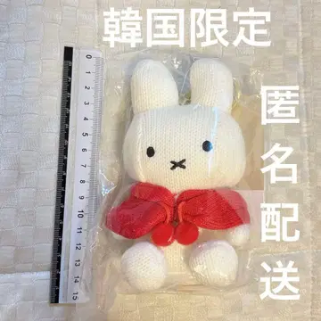 [한국 한정판] 미피 화이트 빨간색 니트 망토 마스코트 케이프 겨울
