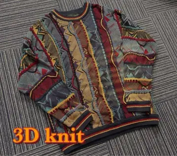 [ 90's ] TUNDRA 3D 코튼 니트 크레이지 패턴