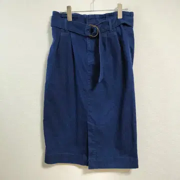 YECCA VECCA 타이트 스커트 F 네이비 벨트 포함 무릎 기장