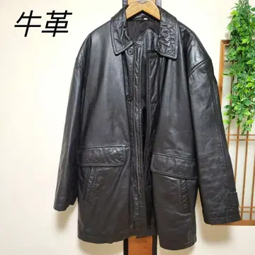 소 패턴 자켓 코트 블랙 천연 가죽 카우 가죽 자켓