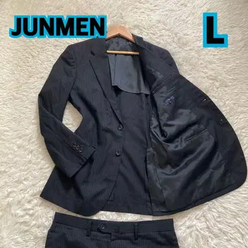 JUNMEN 스트라이프 비즈니스 정장 L