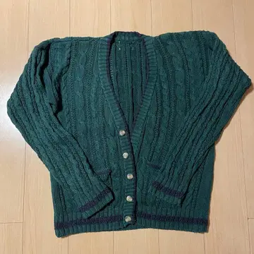 빈티지 니트 가디건 구제 의류 그린