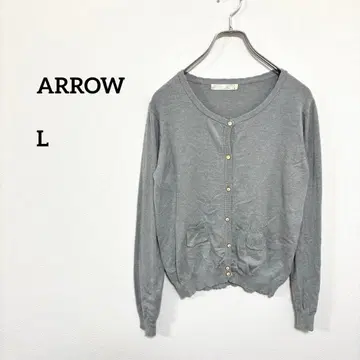 ARROW 아로우 그레이 펄 버튼 가디건 L 사이즈 d031