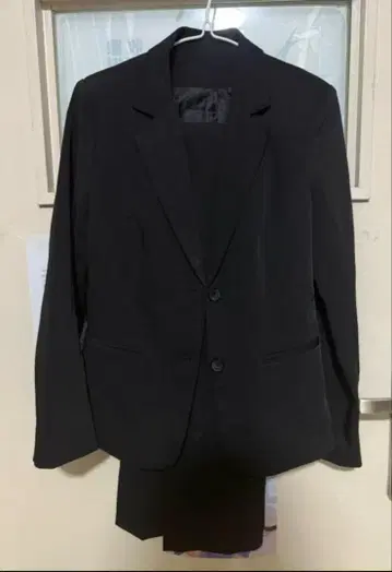 블랙 비즈니스 팬츠 수트