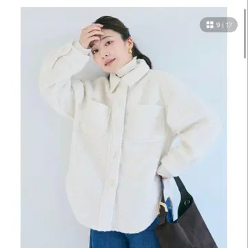 coca 푸들 보아 자켓 화이트 L