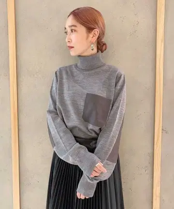 g.v.g.v 그레이 터틀넥 니트 긴팔