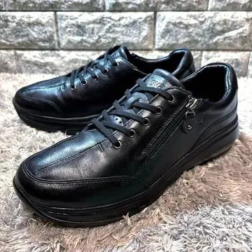 컨디션 최상 JOYA 조야 컴포트 사이드 지퍼 레더 스니커즈 41 블랙