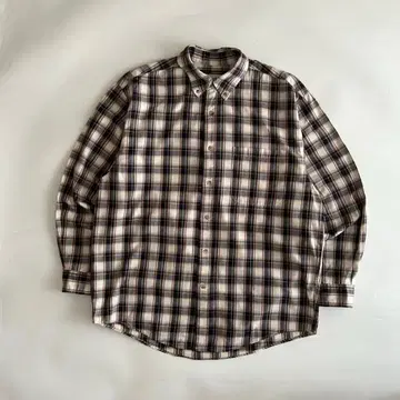 레어 00s 초기 화이트 택 에디 바우어 섀도우 체크 무늬 셔츠 L 상당