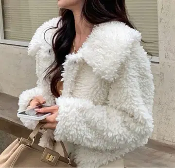 SHEIN DASY 크롭 세일러 카라 자켓 L 사이즈 복슬복슬