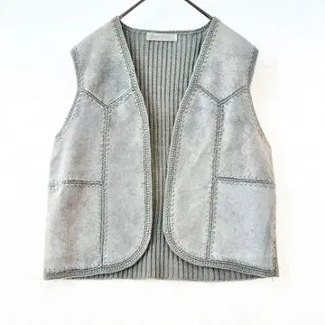 카우 가죽 빈티지 베스트