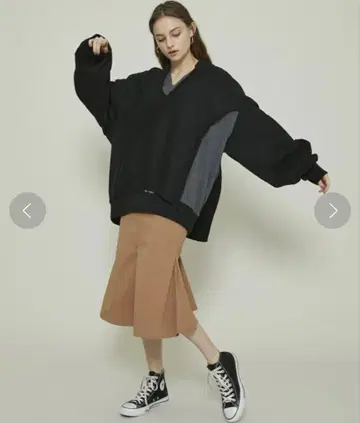 FACETASM 레이어드 V넥 맨투맨