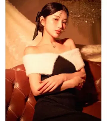 DARICH 다리치 바이컬러 오프숄더 롱 원피스