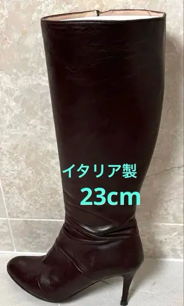 다크 브라운 가죽 (천연 가죽제) 롱 부츠 이탈리아제