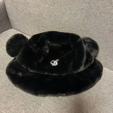 디즈니 미키 퍼 캡 블랙 버킷햇 캡 햇