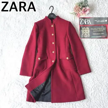 새상품급 ZARA 롱 코트 골드 버튼 노카라 마테코 S~M 22aw