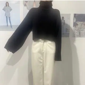 zoe cropped turtlneck knit.