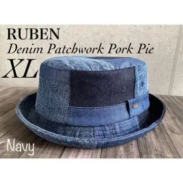 배송비 포함 BIG 사이즈 루벤 데님 패치워크 포크 파이 햇 62n