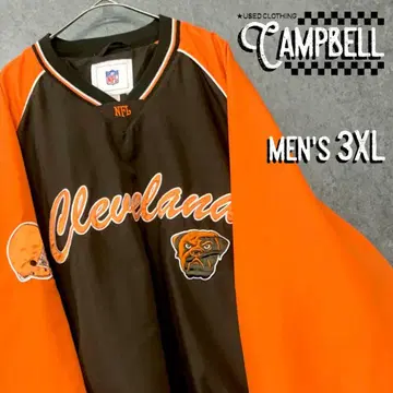 [레어 3XL US 수입] NFL 브라운스 자수 풀오버 나일론 자켓