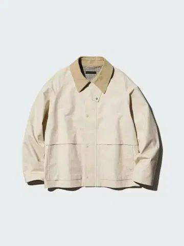 새상품급 유니클로 유틸리티 숏 블루종 내추럴 L