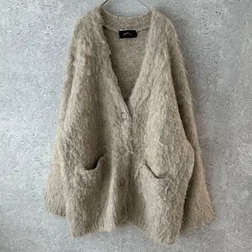 Omekashi 알파카 기모 V넥 가디건