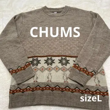 [ CHUMS ] 참스 부비버드 노르딕 무늬 니트 스웨터 L