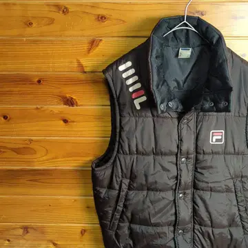 FILA 휠라 베스트 블랙 브라운 로고 캐주얼 스트릿 가을/겨울 아우터