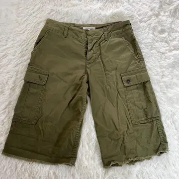 Deuxieme Classe 코튼 100% 카고 하프 팬츠 밑단 프린지