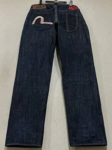 야마네 에비수 에비스 Lot 2100 갈매기 핑크 자수 셀비지 데님 팬츠