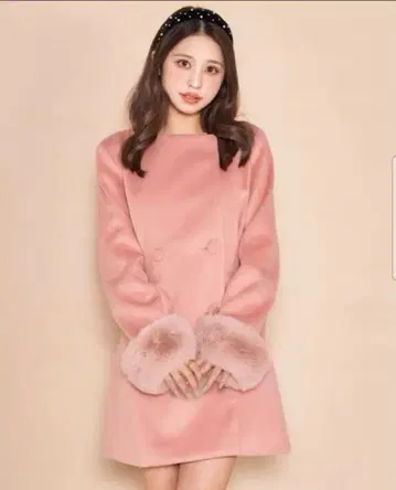 [택 포함 새상품] Darich 다리치 턱 디자인 체크 코트 핑크