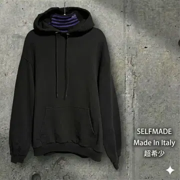 SELFMADE 보더 니트 후드티 블랙 50