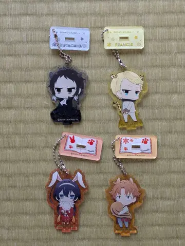 문호 스트레이독스 아크릴 스탠드 키링 4종