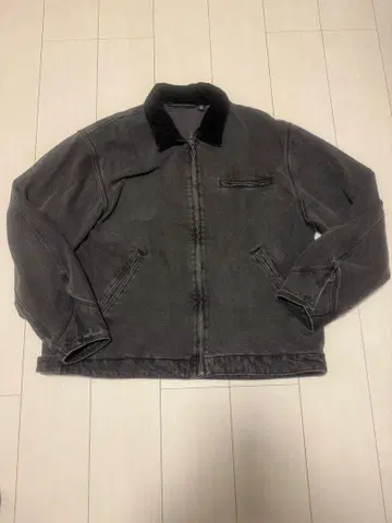 다크 그레이 코듀로이 옷깃 집업 자켓