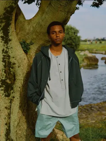 MATSUFUJI 헨리넥 티셔츠 라이트 그린