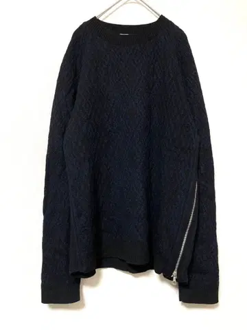 드리스반노튼 자카드 사이드 지퍼 지오메트릭 니트