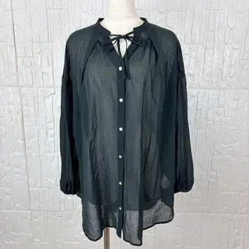 에토레리 블라우스 조개 단추 넉넉한 빅 사이즈 면 100% [ d13 ]