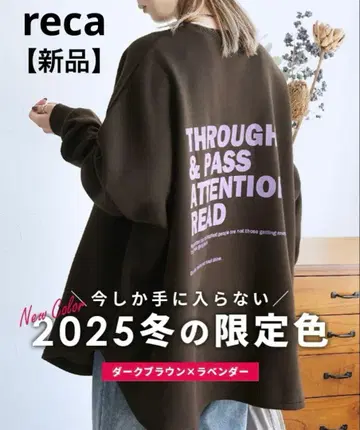 [ 미사용 새상품 ] reca 속기모 오버 사이즈 배색 로고 맨투맨