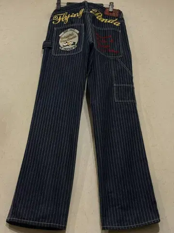 팬디에스타 x 니시키 팬더 제작 로고 & 팬더 자수 워바쉬 페인터 데님