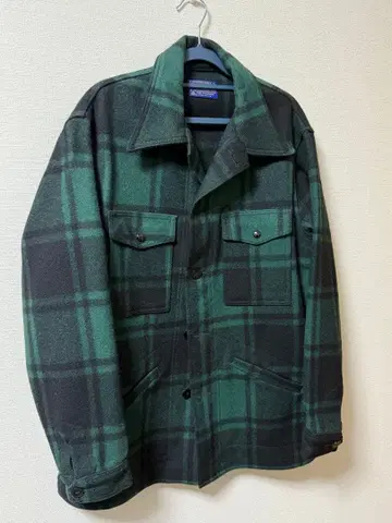 Pendleton 그린 블랙 체크 플란넬 셔츠 L