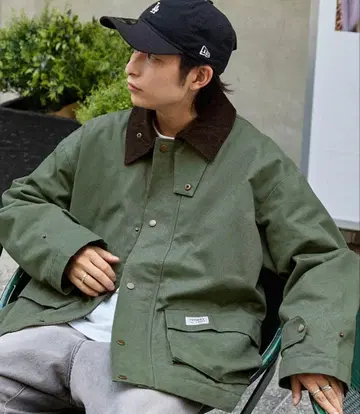 [retock's] 올리브/ 덕지 블루종/ 안감 충전솜 퀼팅