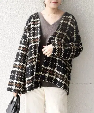 SHIPS 존 브라니건 체크 V넥 자켓