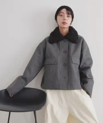 푸들 퍼 칼라 숏 블루종 푸들 퍼 칼라 숏코트 LIAN