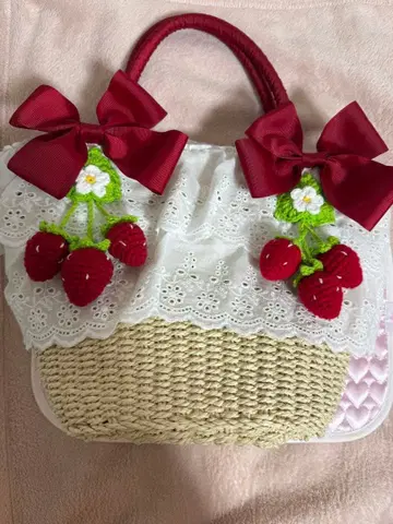 axes femme kawaii 딸기 아미구루미 부착 카고백