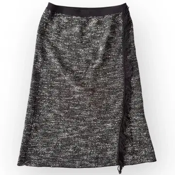 Theory 띠어리 스커트 트위드 프린지 S 사이즈 블랙 무릎 기장