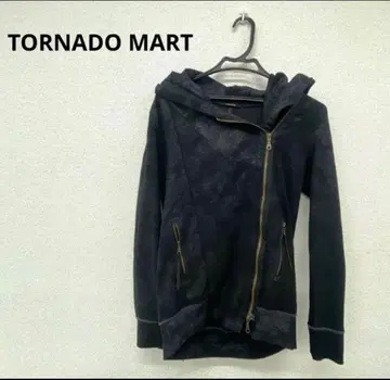 TORNADO MART 토네이도 마트 변형 더블 지퍼 후드티 블랙