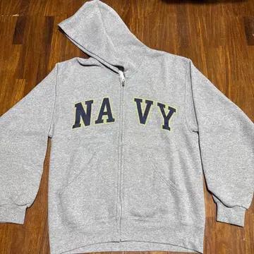 NAVY 후드 부착 후드티 그레이