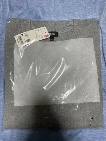 새상품 UNIQLO 워셔블 밀라노 리브 크루넥 스웨터 그레이 M 사이즈