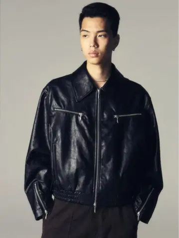[ 미사용 새상품 ] CS 가죽 블루종 라이더스 지퍼