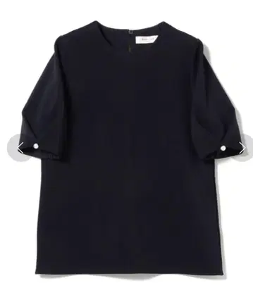 데밀룩스 빔즈/반팔 상의 네이비 턱 퍼프 슬리브 풀오버