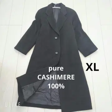 캐시미어 100% 체스터 코트 XL 상당 블랙 일본제 싱글 버튼