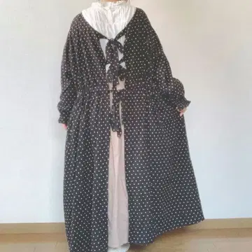 사만사 모스모스 앞뒤 착용 리본 도트 원피스 면 100%